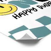 レトロワンハッピードデファースト誕生日ウェルカムサイン ポスター (角)