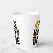 レトロワンハッピードデファースト誕生日 紙コップ (右)