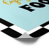 レトロワンハッピードド誕生日楽しむいくつかの食品の看板 ポスター (角)