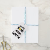 レトロワンハッピードファースト誕生日サンキューラベル ギフトタグ (より糸付き)