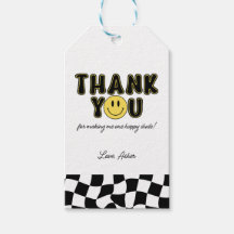 レトロワンハッピードファースト誕生日サンキューラベル