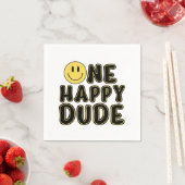 レトロワンハッピードファースト誕生日パーティー スタンダードカクテルナプキン (インサイチュ)