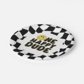 レトロワンハッピードファースト誕生日パーティー ペーパープレート (アングル)