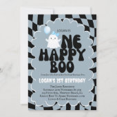 レトロワンハッピーブボーイ1stバースデーフォトパーティー 招待状 (正面)