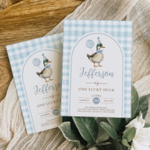 レトロワンラッキーダックブルーバルーンボーイ第1誕生日