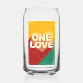 レトロワンラブポスターアートカラフルパーソナライズされた ガラス缶 (裏面)