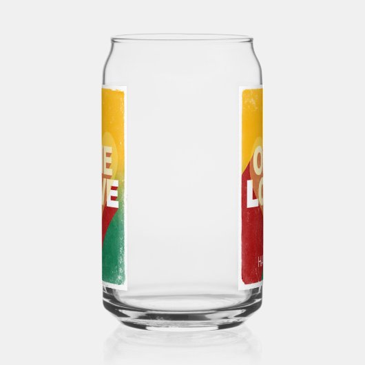 レトロワンラブポスターアートカラフルパーソナライズされた ガラス缶 (右)