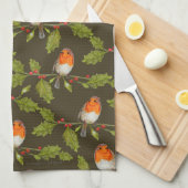 レトロワールド最高のズナナカスタムロビン キッチンタオル (四つ折り)