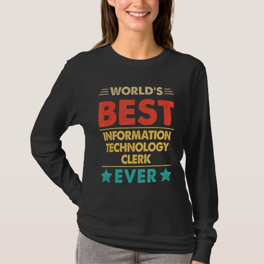 レトロワールド最高のズIT事務員Ev Tシャツ (正面)