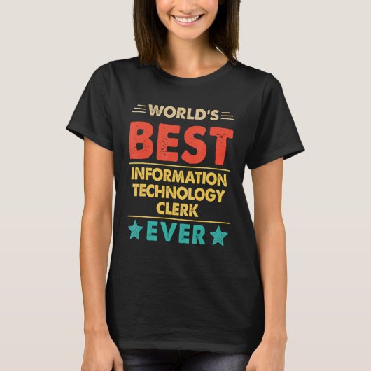 レトロワールド最高のズIT事務員Ev Tシャツ (正面)