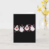 レトロヴァレンティーンズデイキュート幽霊ブウォメン不気味ズ カード (黄色い花)