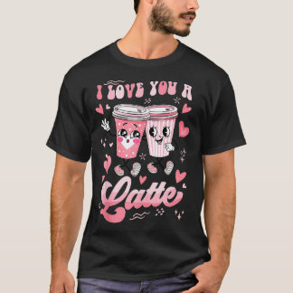 レトロヴァレンティーンズデイコーヒー愛好家I Love You A Lat Tシャツ