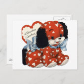 レトロヴァレンティーンズデイパピー シーズンポストカード (正面/裏面)