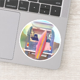 レトロヴァンサーフボードビーチカリフォルニアビベス シール