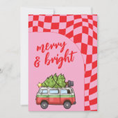レトロヴァンチェッカーボメリーード&ブライトクリスマス シーズンカード (正面)