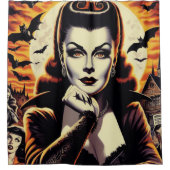 レトロヴァンパイアウーマン シャワーカーテン (正面)