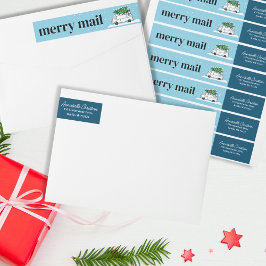 レトロヴァンメメリーールクリスマスツリー冬 ラップアラウンドラベル