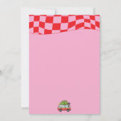 レトロヴァンレッドピンクチェッカーボードクリスマスパーティー 招待状 (裏面)