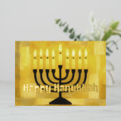 レトロヴィベ金ゴールドハヌカー（ユダヤ教）メノラー 箔シーズンカード (立ち正面)