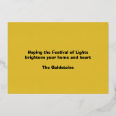 レトロヴィベ金ゴールドハヌカー（ユダヤ教）メノラー 箔シーズンカード (裏面)