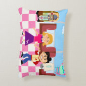 レトロヴィルディーナーダンスキッズヴィンテージマンガアート アクセントクッション (裏面(縦))