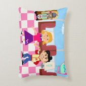 レトロヴィルディーナーダンスキッズヴィンテージマンガアート アクセントクッション (正面(垂直))