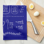 レトロヴィンタグキッチン料理コンバージョンネイビーブルー キッチンタオル (四つ折り)