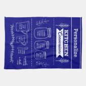 レトロヴィンタグキッチン料理コンバージョンネイビーブルー キッチンタオル (横)