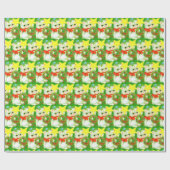 レトロヴィンテクリスマスキャットタイルパーティー ラッピングペーパー (フラット)