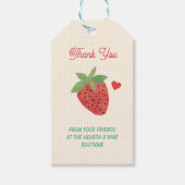 レトロヴィンテージいちご可愛い点々のあるありがとう ギフトタグ (正面)