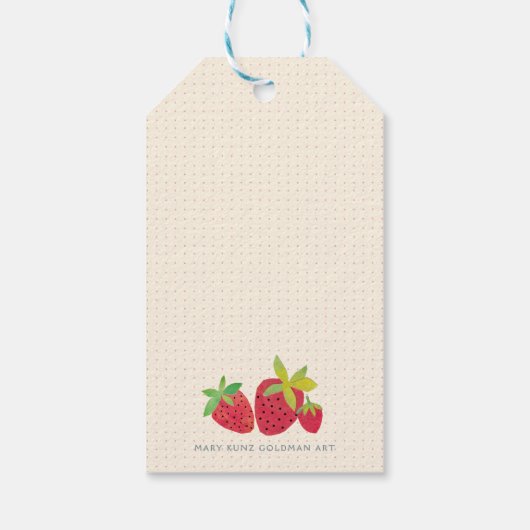 レトロヴィンテージいちご可愛い点々のあるありがとう ギフトタグ (裏面)