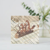 レトロヴィンテージおもしろいキツネ雪の上に降りそりに乗る シーズンカード (スタンド正面)