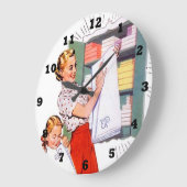 レトロヴィンテージかわいいバスルーム ラージ壁時計 (傾斜)