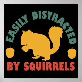 レトロヴィンテージがリスに気を取られやすい ポスター