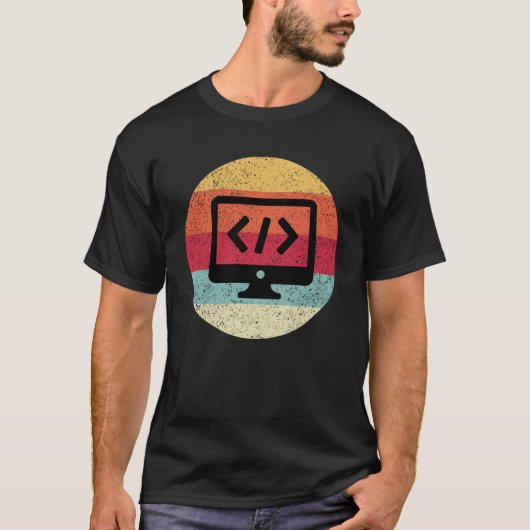 レトロヴィンテージくもの巣開発者CSS JavaScript HTML Tシャツ (正面)