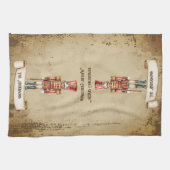 レトロヴィンテージくるみ割りカスタムメリークリスマス キッチンタオル (横)