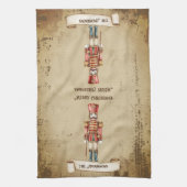 レトロヴィンテージくるみ割りカスタムメリークリスマス キッチンタオル (縦)