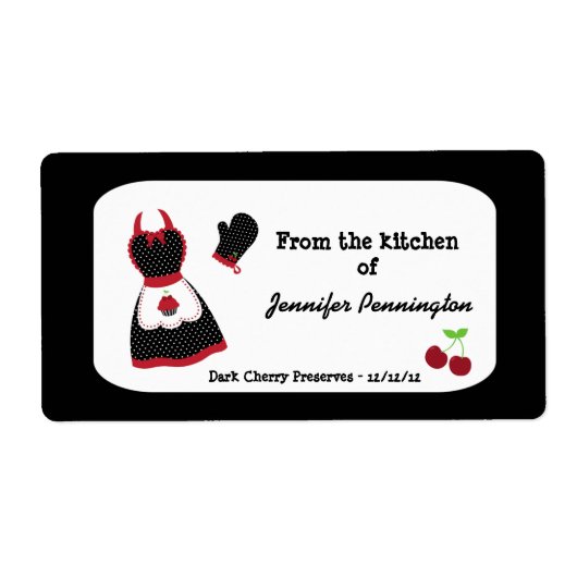 レトロヴィンテージさくらんぼのキッチンラベル ラベル (正面)