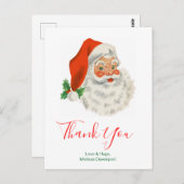 レトロヴィンテージすてきサンタクロースありがとう ポストカード (正面/裏面)