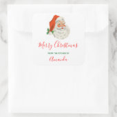 レトロヴィンテージすてきサンタクロースクリスマスキッチン スクエアシール (バッグ)