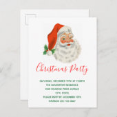 レトロヴィンテージすてきサンタクロース インビテーションポストカード (正面/裏面)