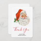 レトロヴィンテージすてきサンタクロース サンキューカード (正面/裏面)
