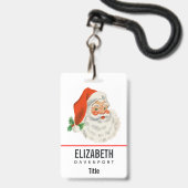 レトロヴィンテージすてきサンタクロース バッジ (ストラップ付き裏面)