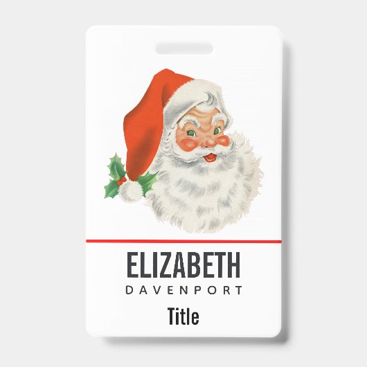 レトロヴィンテージすてきサンタクロース バッジ (表面)