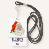 レトロヴィンテージすてきサンタクロース バッジ (裏面ランヤード)