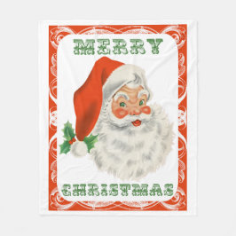 レトロヴィンテージすてきサンタクロース フリースブランケット