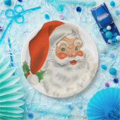 レトロヴィンテージすてきサンタクロース ペーパープレート (パーティー)