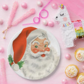 レトロヴィンテージすてきサンタクロース ペーパープレート (パーティー)