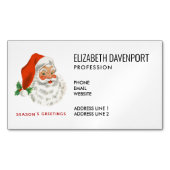 レトロヴィンテージすてきサンタクロース マグネット名刺 (正面)