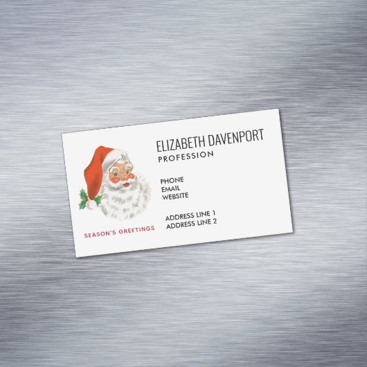 レトロヴィンテージすてきサンタクロース マグネット名刺 (インサイチュ)